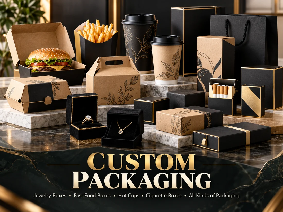 Custom packaging: branded boxes, takeaway packaging, cups and gift presentation