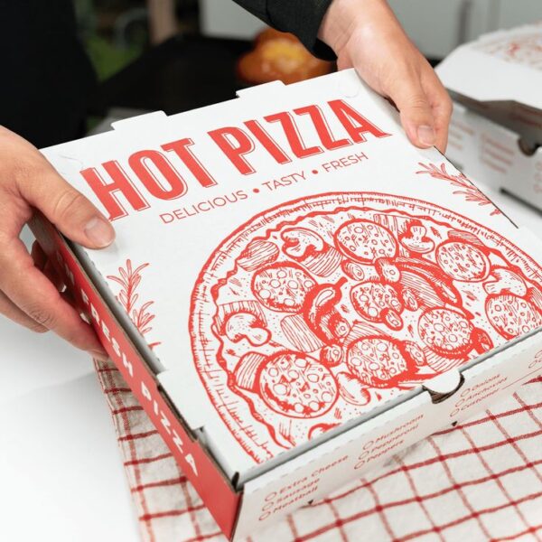 [50 ct] Corrugated Pizza Box, 10''x10''x2'', Generic Print