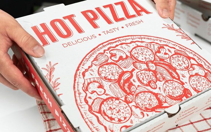 [50 ct] Corrugated Pizza Box, 10''x10''x2'', Generic Print
