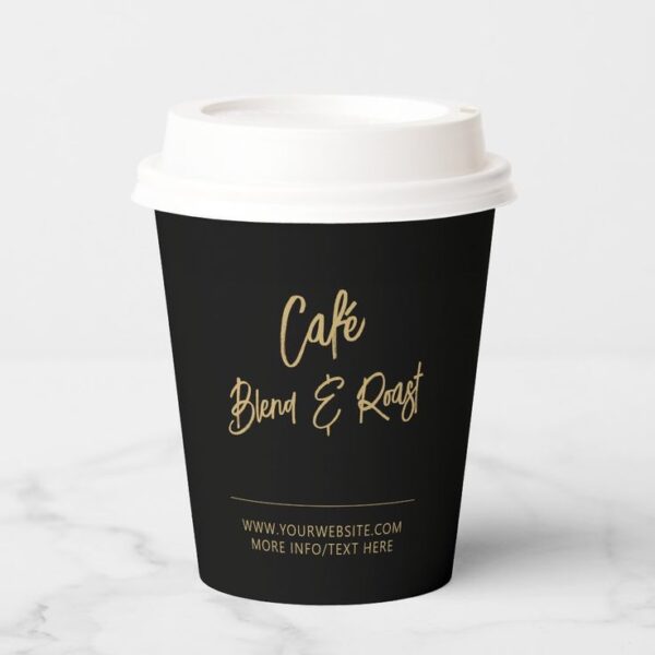Simple Black & Gold Brush Script Business Logo