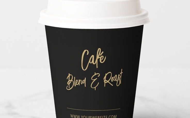 Simple Black & Gold Brush Script Business Logo
