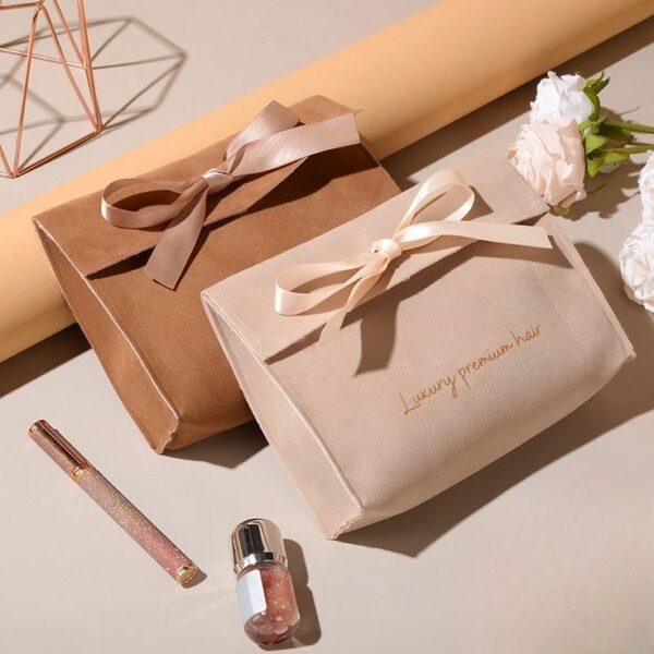 Top Selling Custom Logo Printed Bags Luxury Envelope Flap Jewelry Pouch Cosmetic Bag
