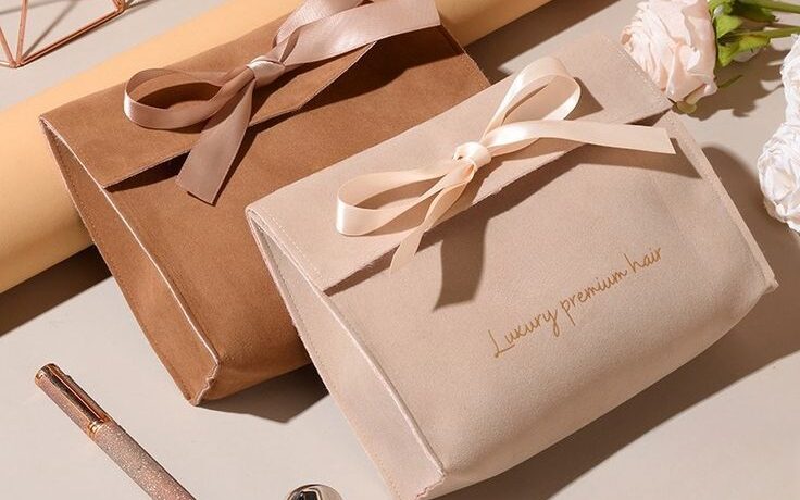 Top Selling Custom Logo Printed Bags Luxury Envelope Flap Jewelry Pouch Cosmetic Bag